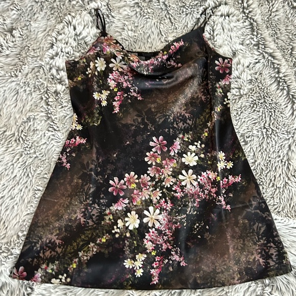 All Saints Dresses & Skirts - All Saints Floral Slip Dress - Black and Pink